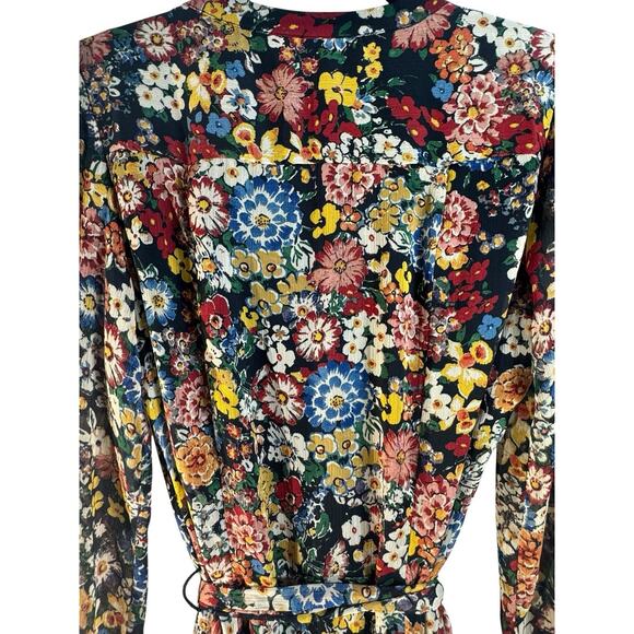 MSK Jewel Tone Petite 4P Floral Wrap Sheer Dress Flowy New Cottage Boho Summer - Picture 1 of 12